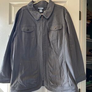 Liz & Me NWT 2x Womens Gray Denim Jacket